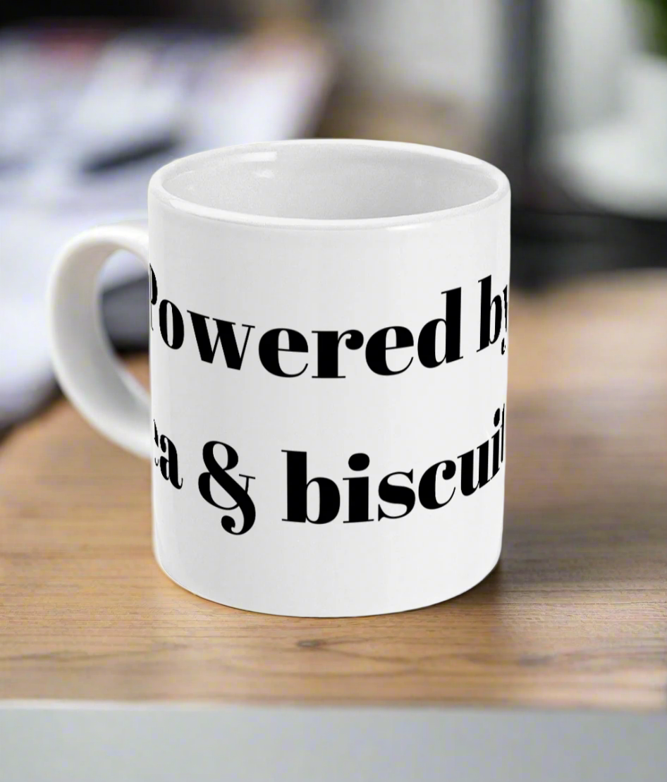 Mug - "Powered by tea & biscuits"