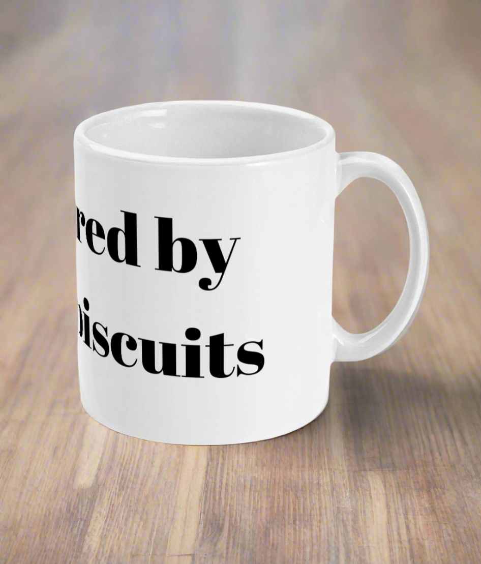 Mug - "Powered by tea & biscuits"